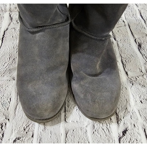 Abeo Blaine Suede Sheepskin Mid Gray Calf Boots WOMENS SIZE 10 - Picture 3 of 14